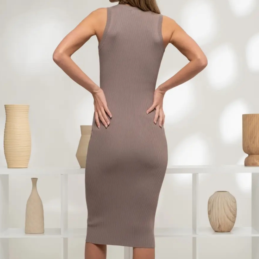 NWT The Workshop Knit Racer Back Dress in Mocha